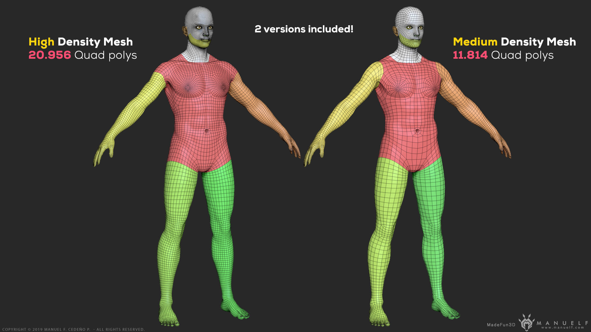 Human Character - Female and Male Basemesh Pack - Woman and Man 3D Model Collection_4