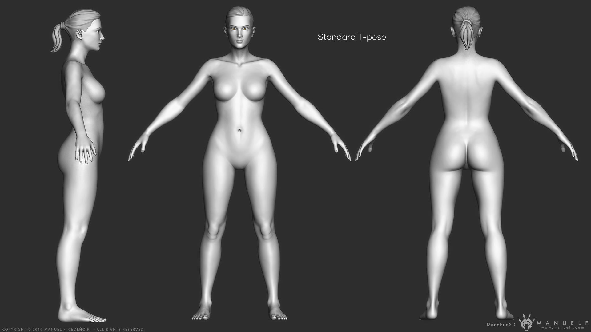 Human Character - Female and Male Basemesh Pack - Woman and Man 3D Model Collection_7