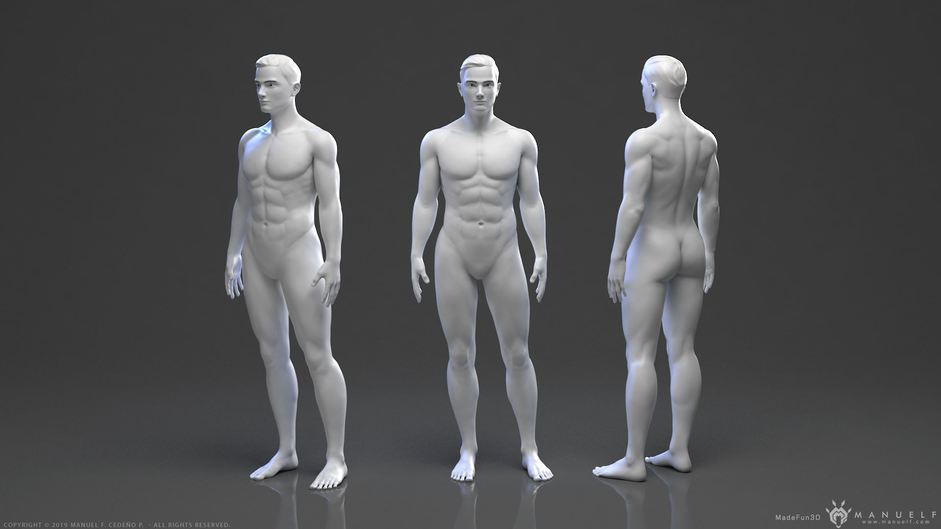 Human Character - Female and Male Basemesh Pack - Woman and Man 3D Model Collection_2