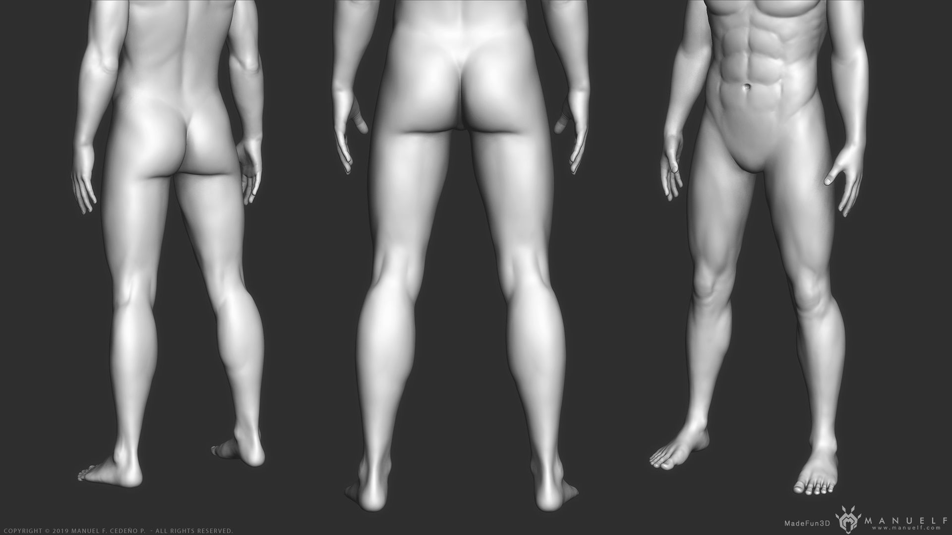 Human Character - Female and Male Basemesh Pack - Woman and Man 3D Model Collection_26