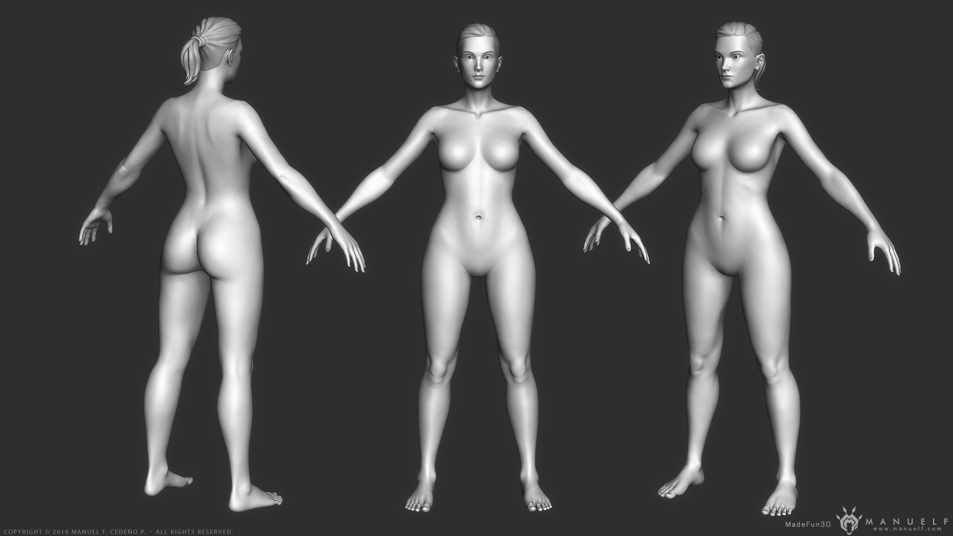 Human Character - Female and Male Basemesh Pack - Woman and Man 3D Model Collection_9
