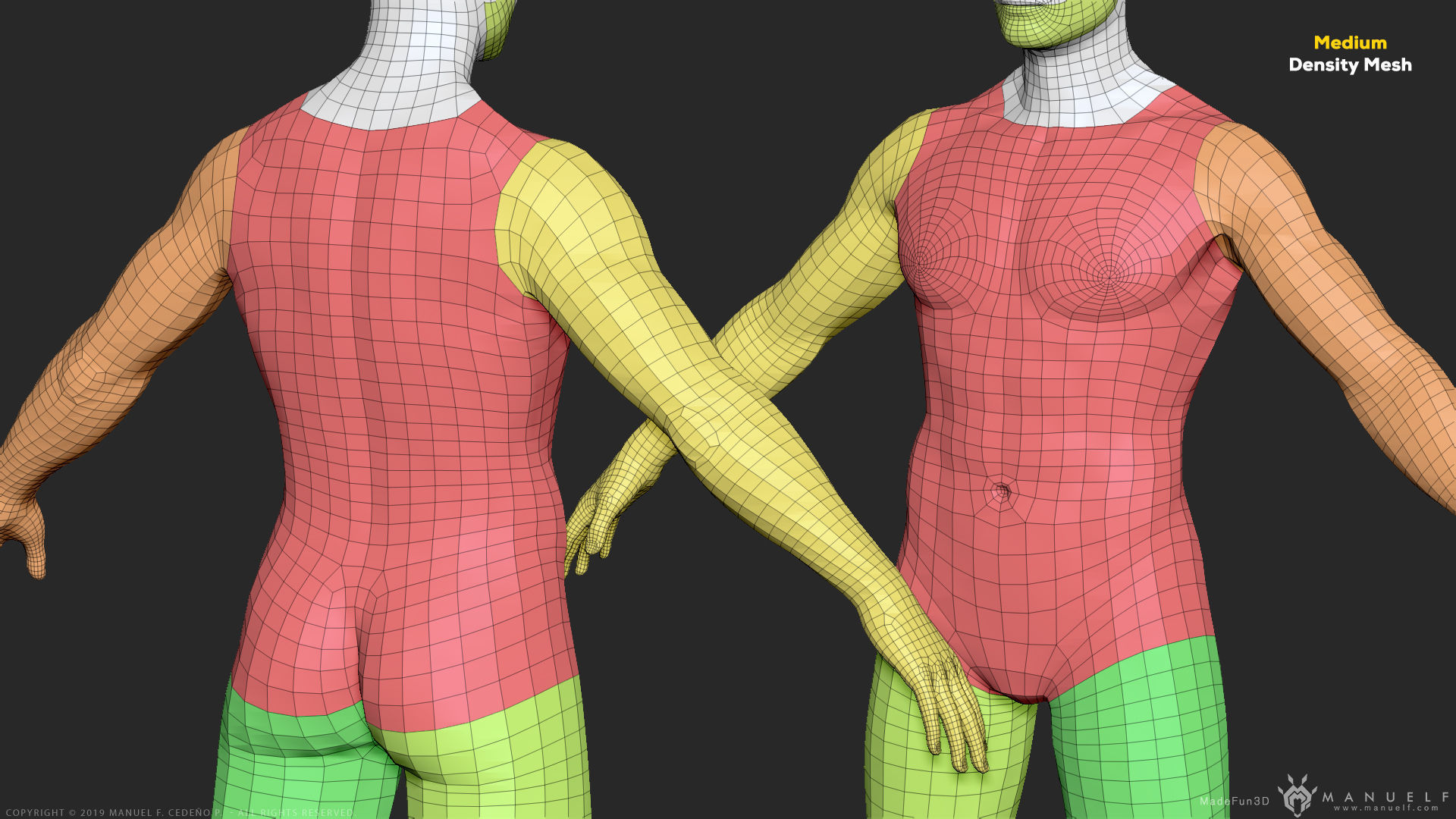Human Character - Female and Male Basemesh Pack - Woman and Man 3D Model Collection_30