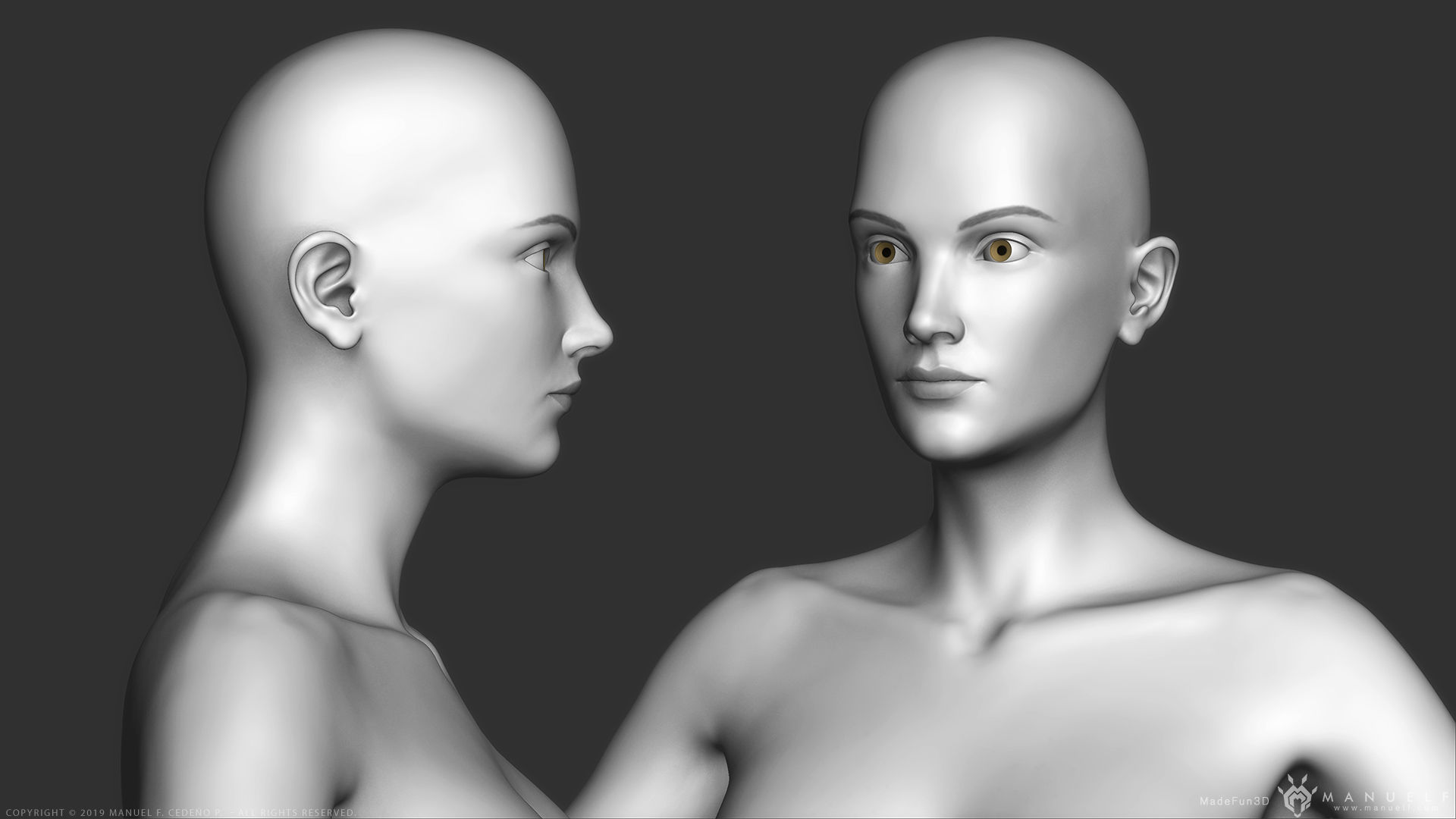 Human Character - Female and Male Basemesh Pack - Woman and Man 3D Model Collection_23