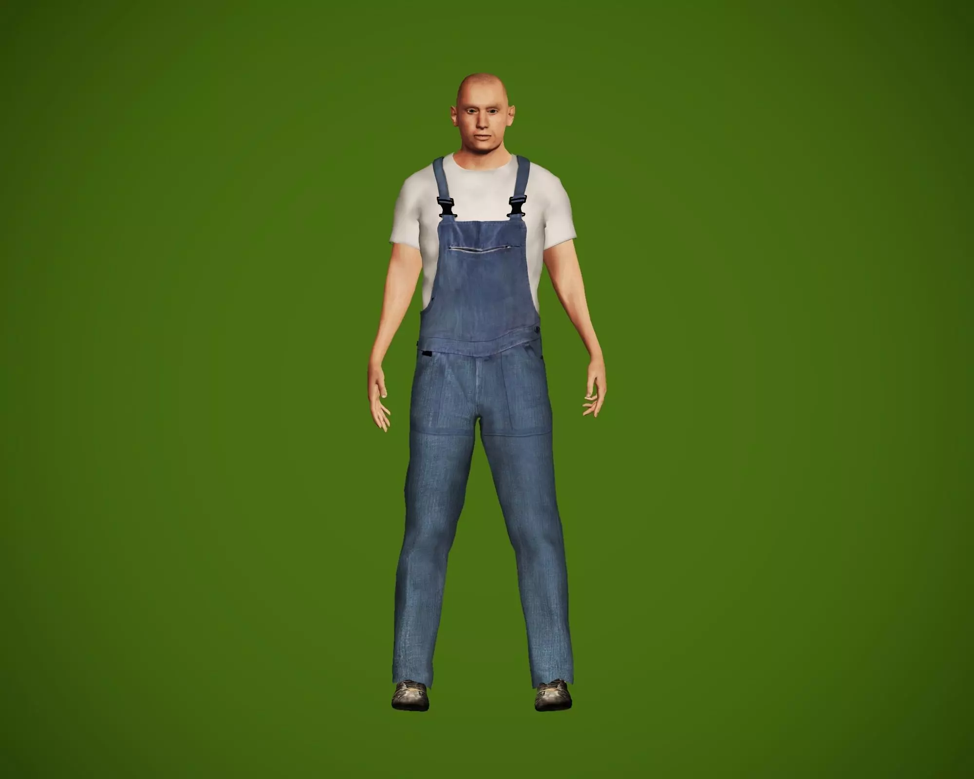 Worker character Free low-poly 3D model