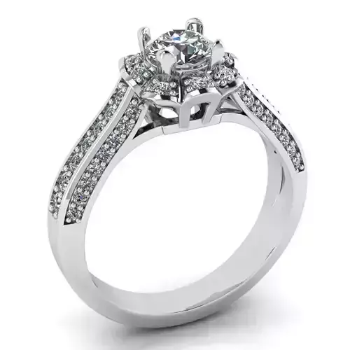 Flower engagement ring 3D print model