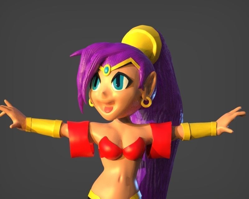 Shantae Figurine 3D print model_9