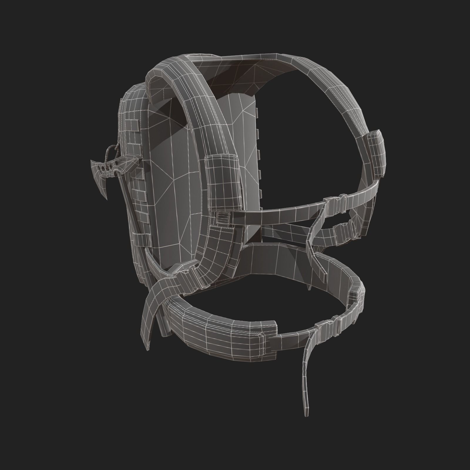 Human Backpack Low-poly 3D model_1