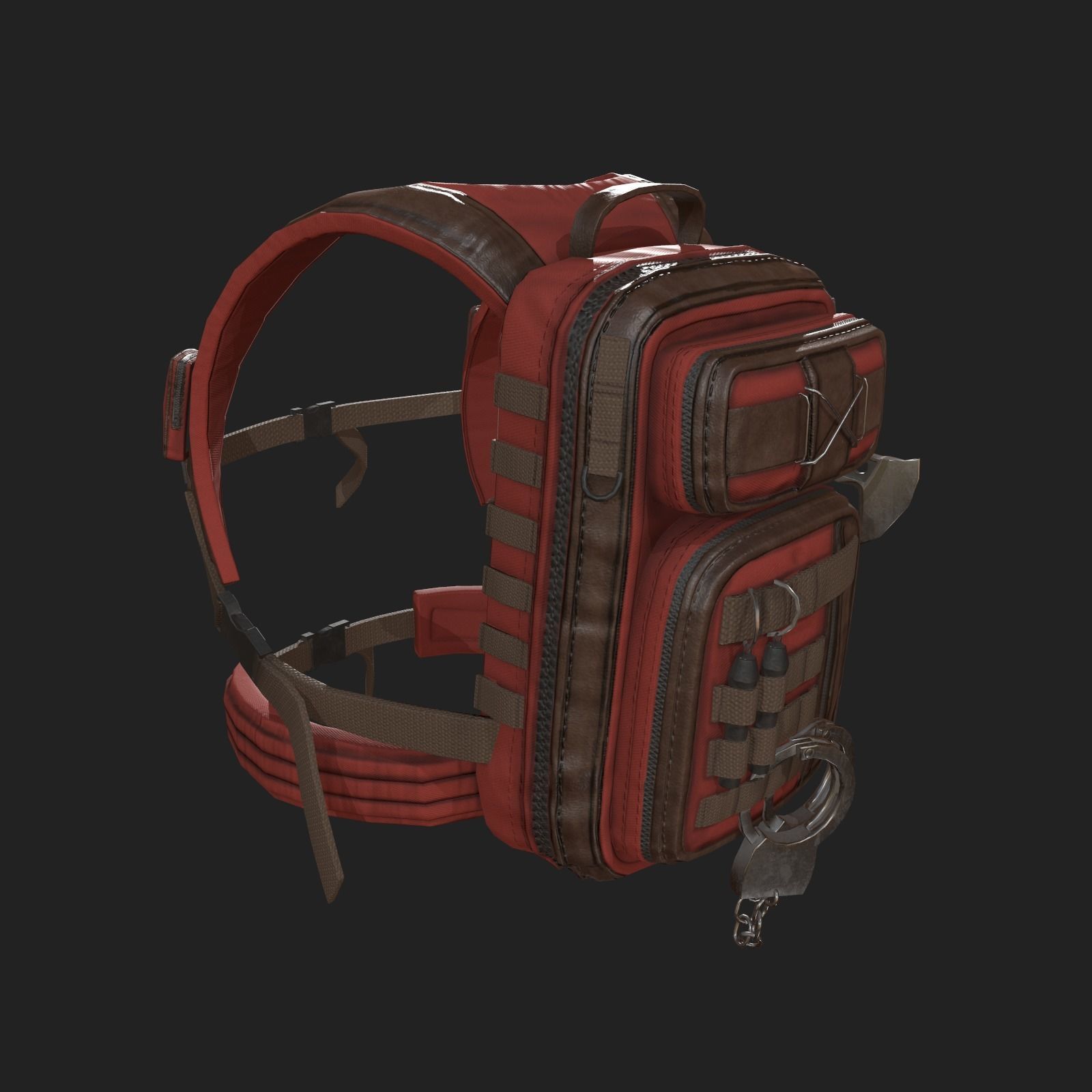 Human Backpack Low-poly 3D model_5