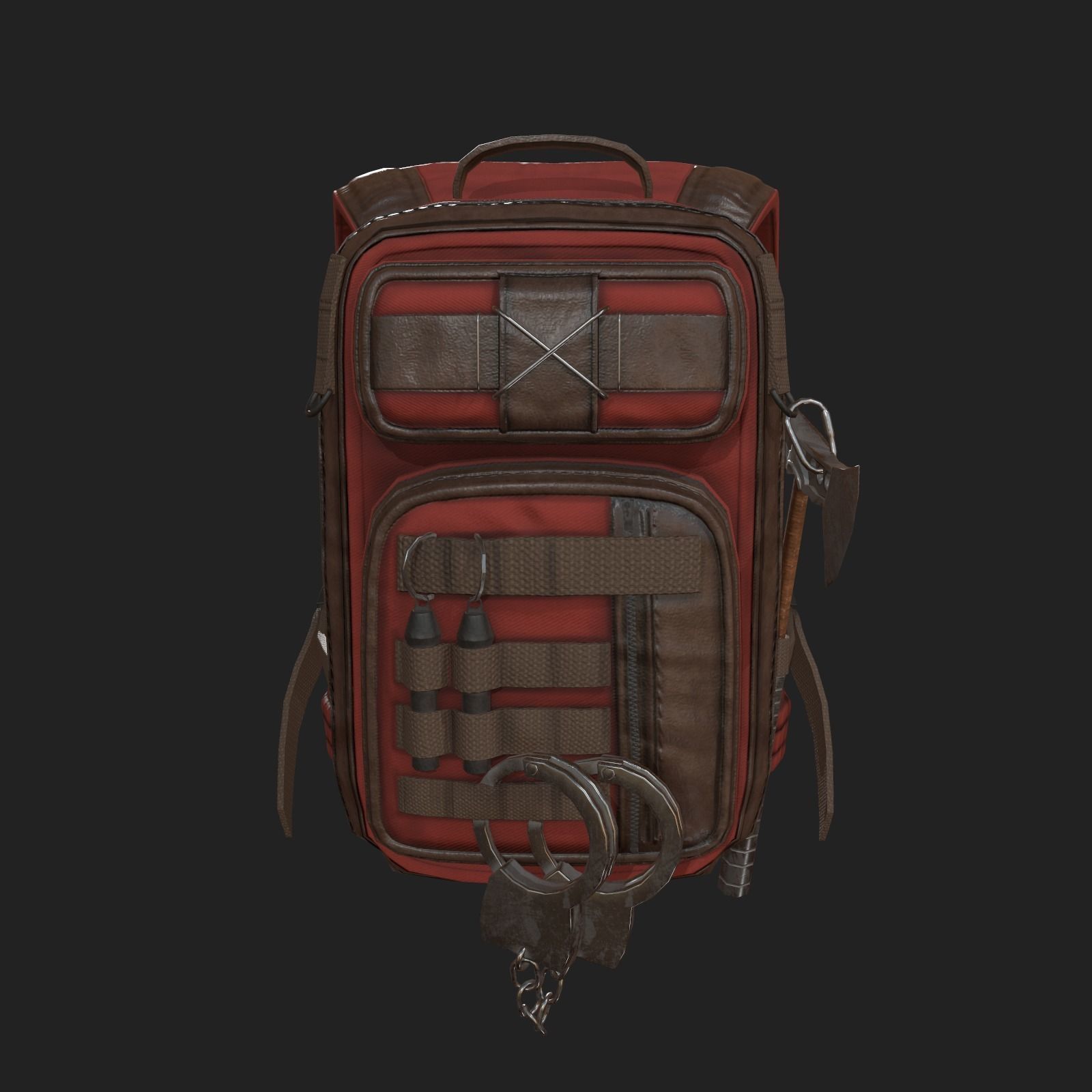 Human Backpack Low-poly 3D model_3
