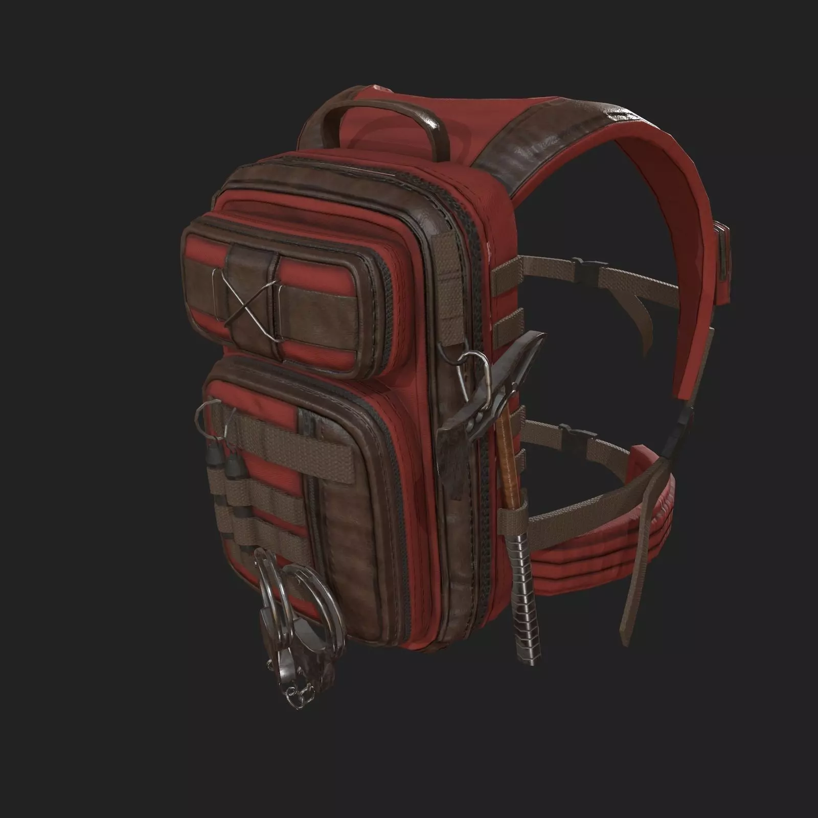 Human Backpack Low-poly 3D model_0