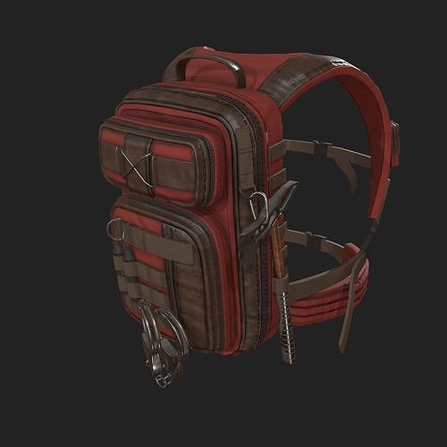 Human Backpack Low-poly 3D model
