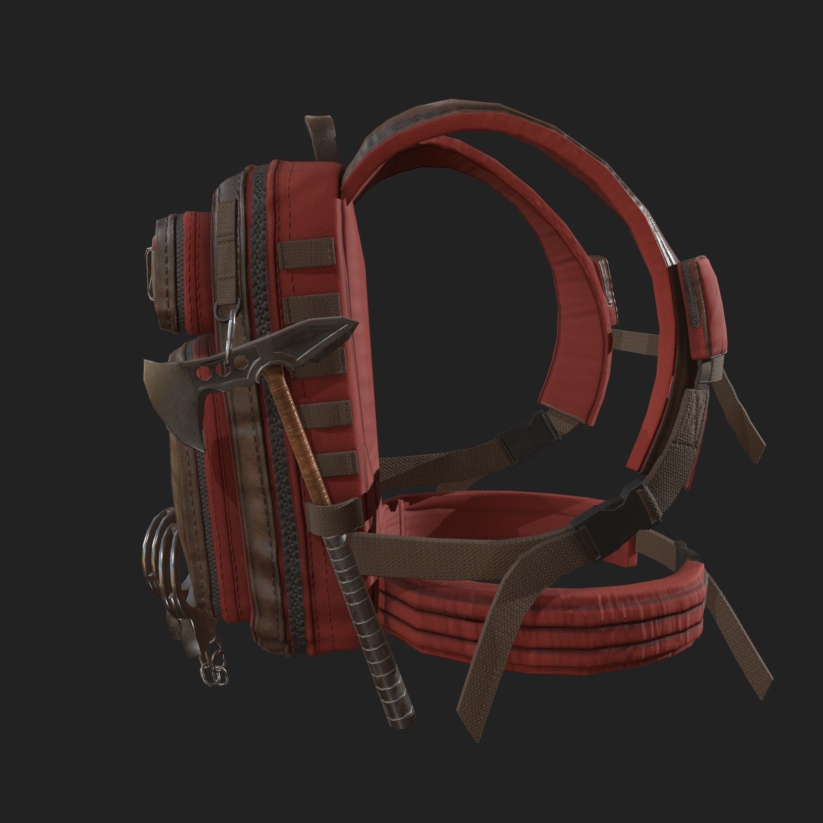 Human Backpack Low-poly 3D model_4