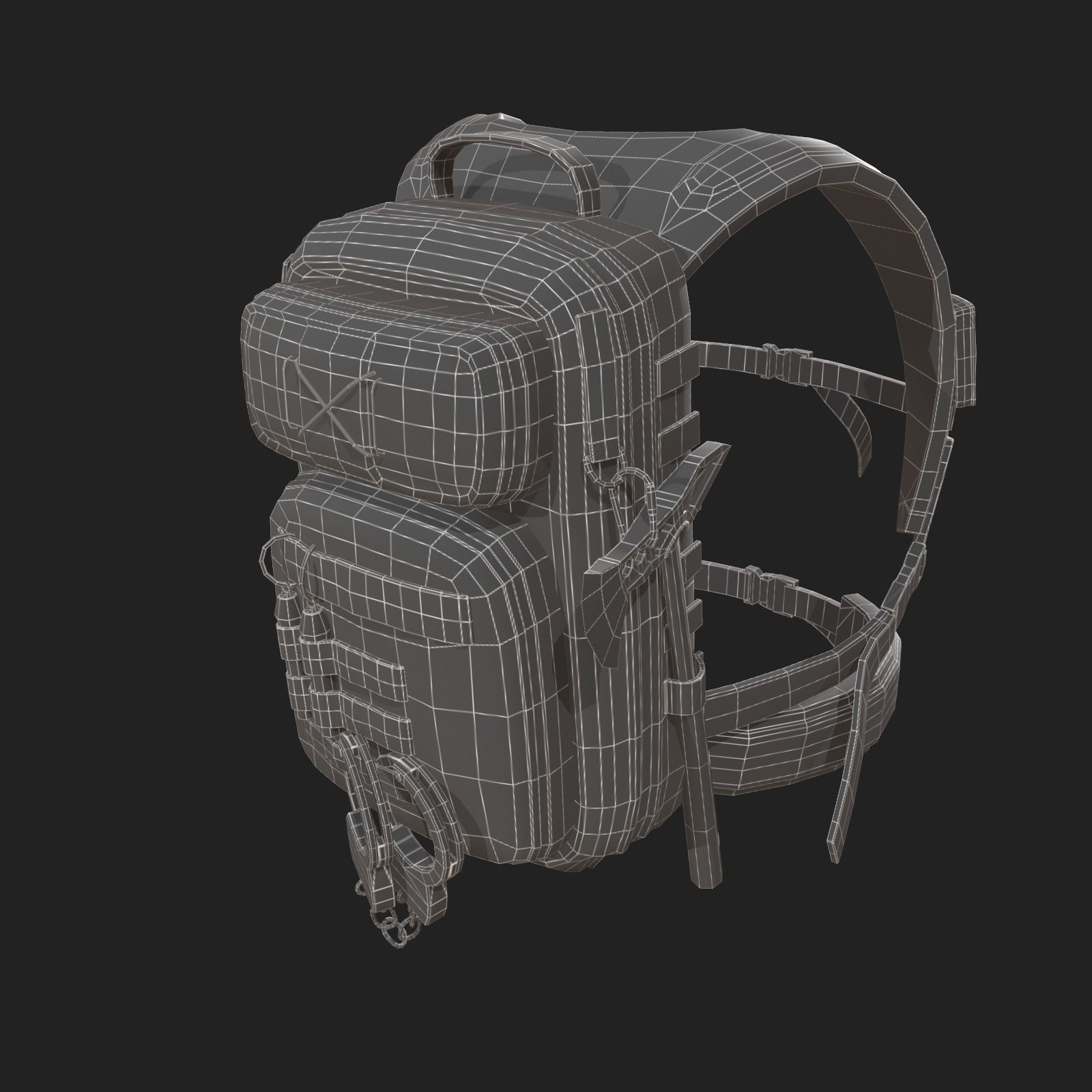 Human Backpack Low-poly 3D model_2