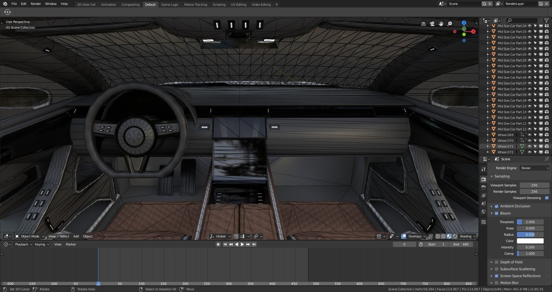 BLENDER EEVEE Brandless Mid Size 2 door shooting brake Low-poly 3D model_14