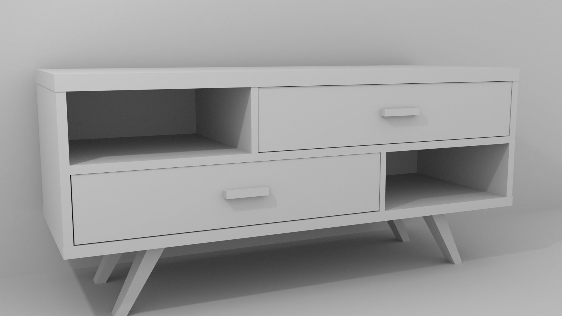 Modern Cabinet Free low-poly 3D model_1