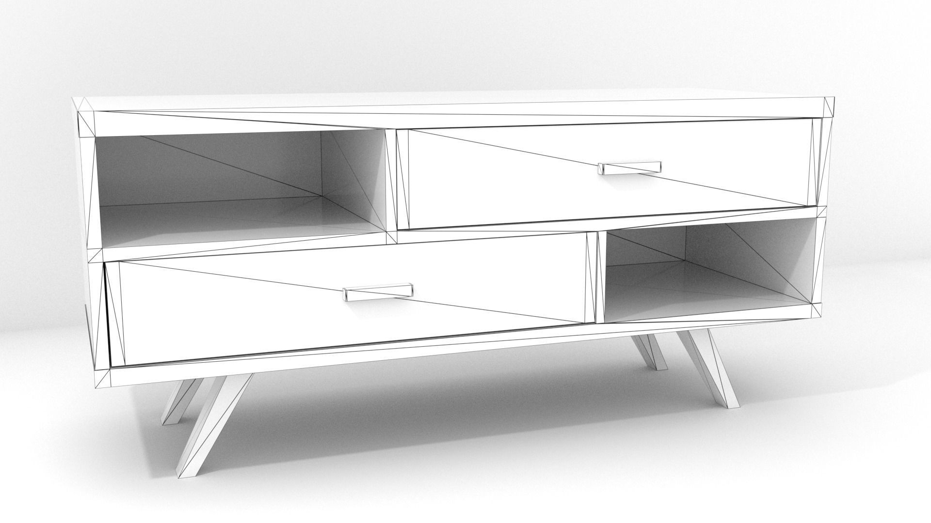 Modern Cabinet Free low-poly 3D model_5