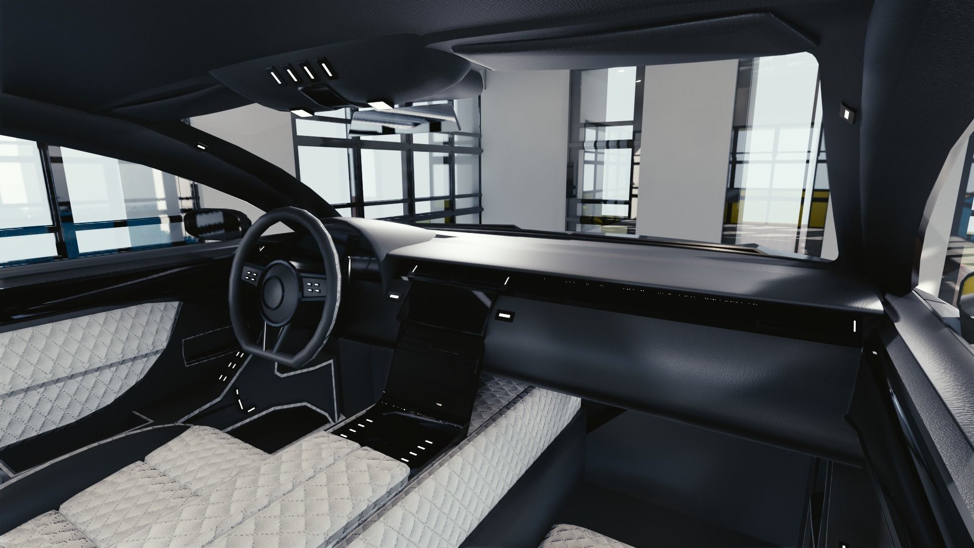 BLENDER EEVEE Brandless Mid Size 4 door suv Low-poly 3D model_5