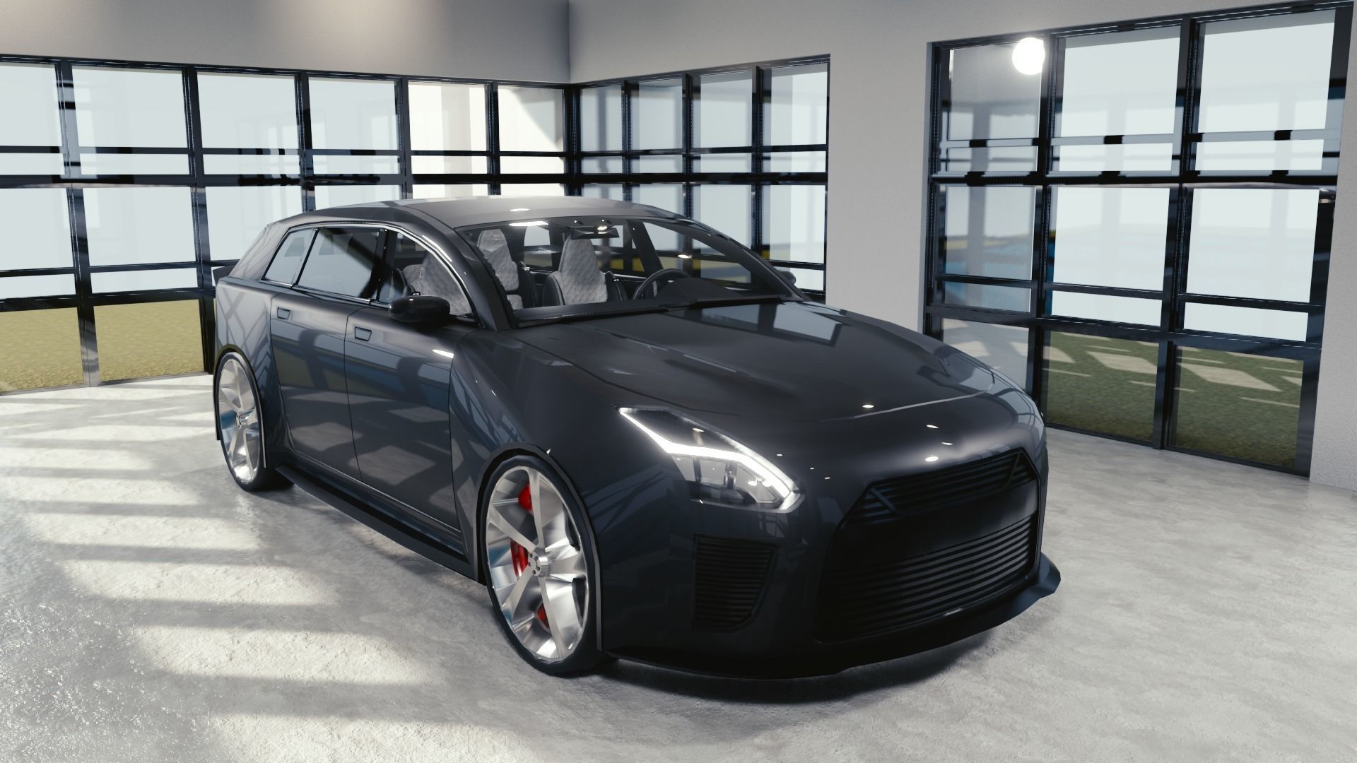 BLENDER EEVEE Brandless Mid Size 4 door suv Low-poly 3D model_2