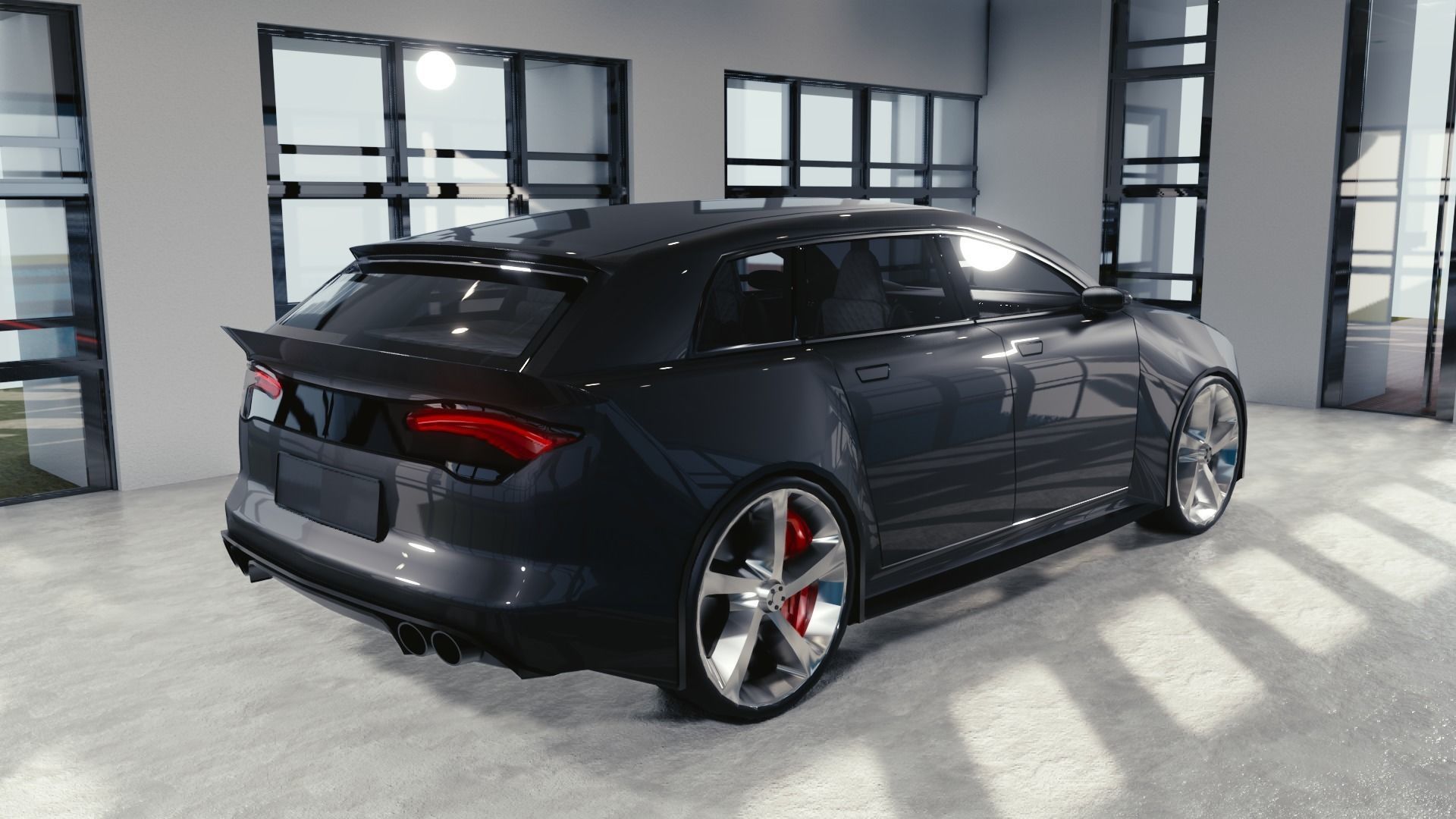 BLENDER EEVEE Brandless Mid Size 4 door suv Low-poly 3D model_3