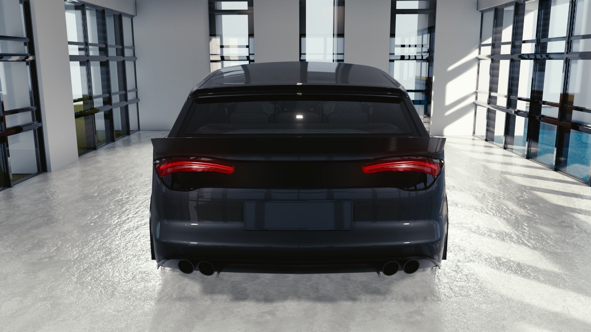 BLENDER EEVEE Brandless Mid Size 4 door suv Low-poly 3D model_6