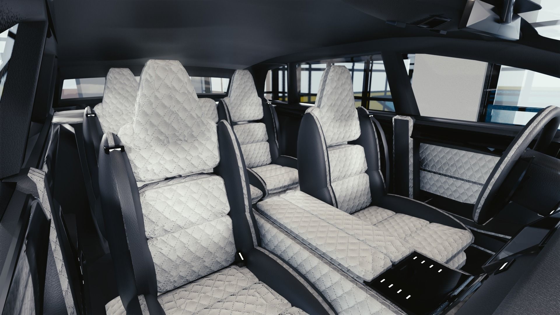 BLENDER EEVEE Brandless Mid Size 4 door suv Low-poly 3D model_7