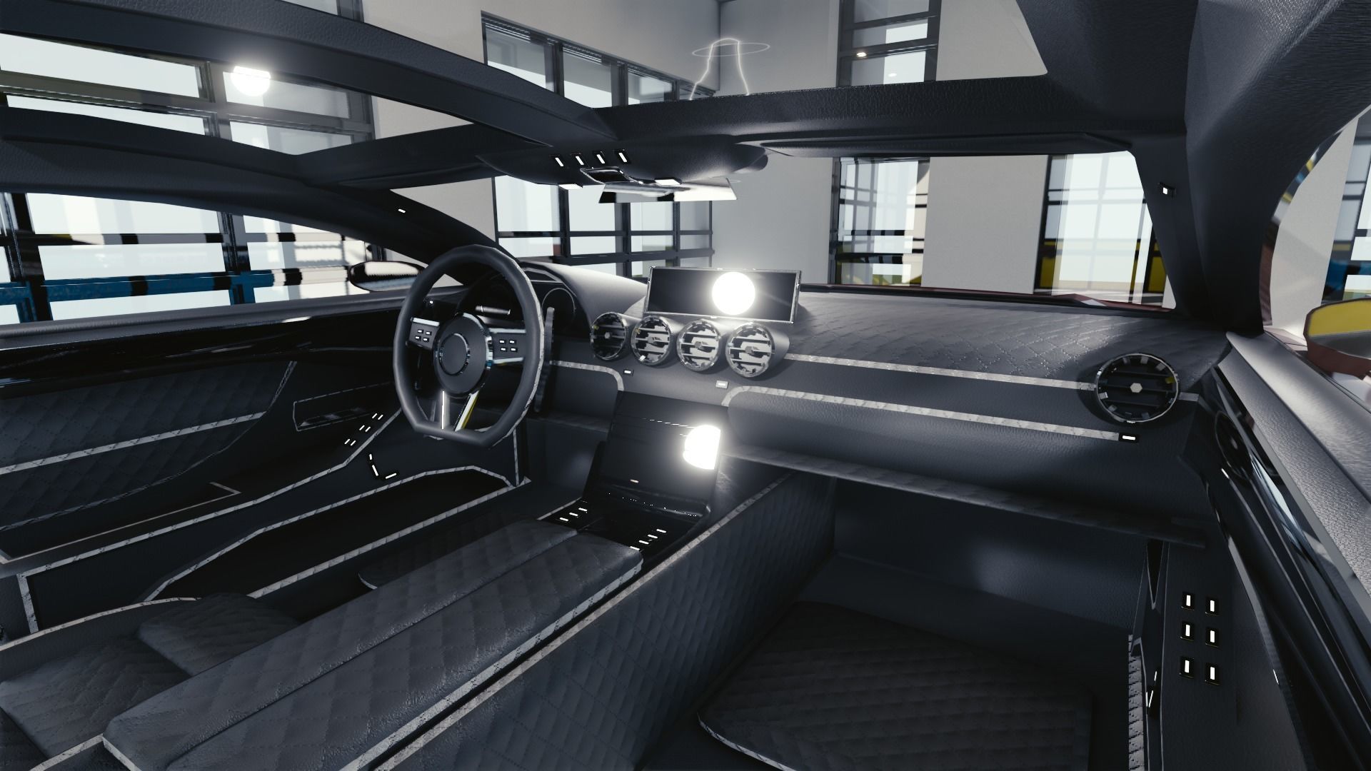 BLENDER EEVEE Brandless Sports GT coupe Low-poly 3D model_6