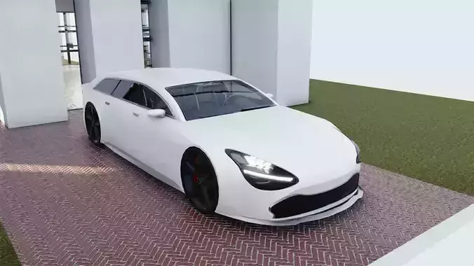 BLENDER EEVEE Brandless Extended Wheelbase 4 door wagon