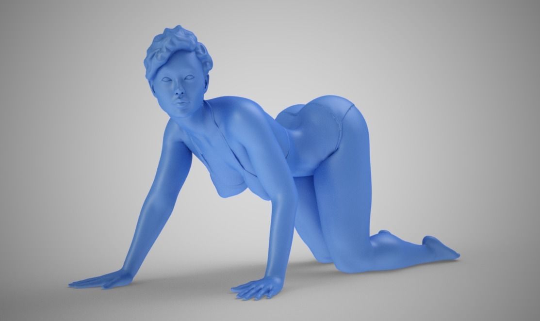 Woman Moveing on Hands and Knees 3D print model_11