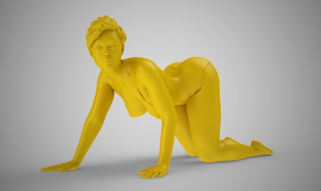 Woman Moveing on Hands and Knees 3D print model_8