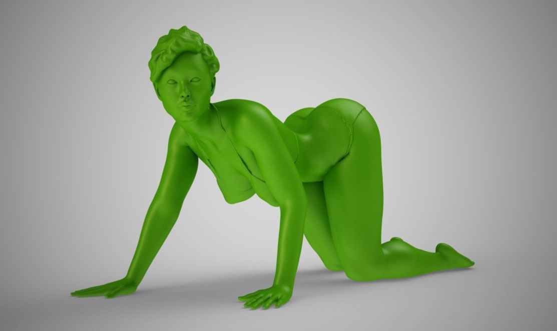 Woman Moveing on Hands and Knees 3D print model_9
