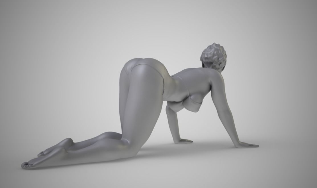 Woman Moveing on Hands and Knees 3D print model_1