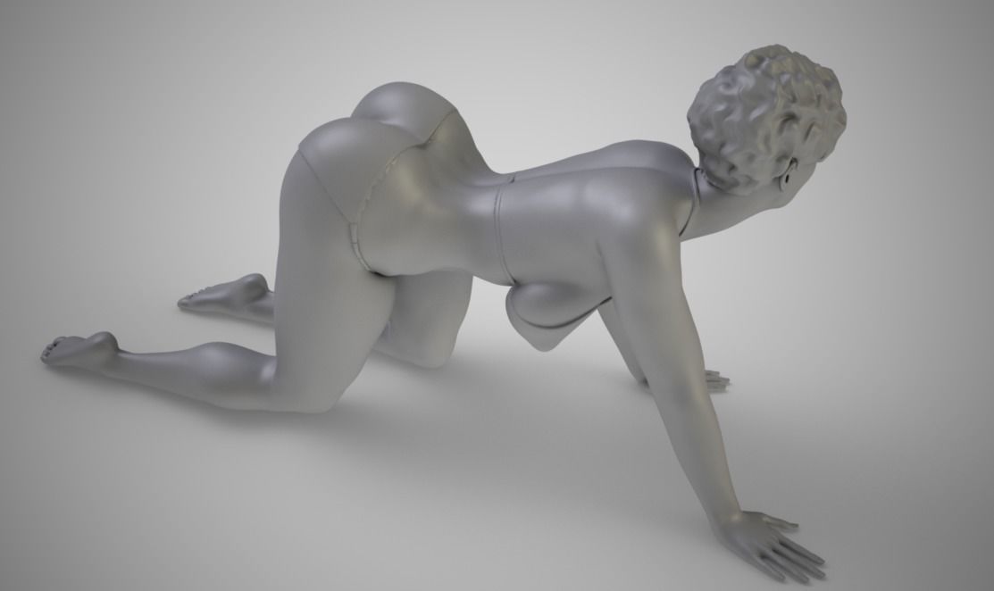 Woman Moveing on Hands and Knees 3D print model_3