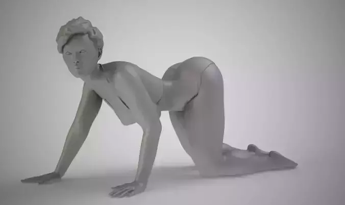 Woman Moveing on Hands and Knees 3D print model