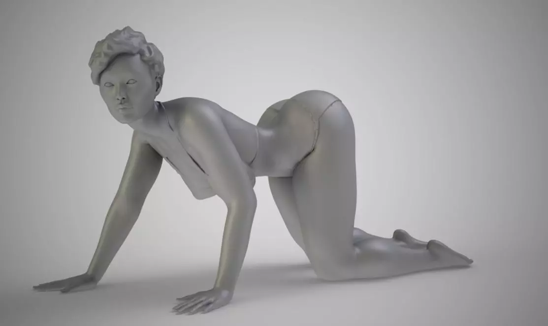 Woman Moveing on Hands and Knees 3D print model_0