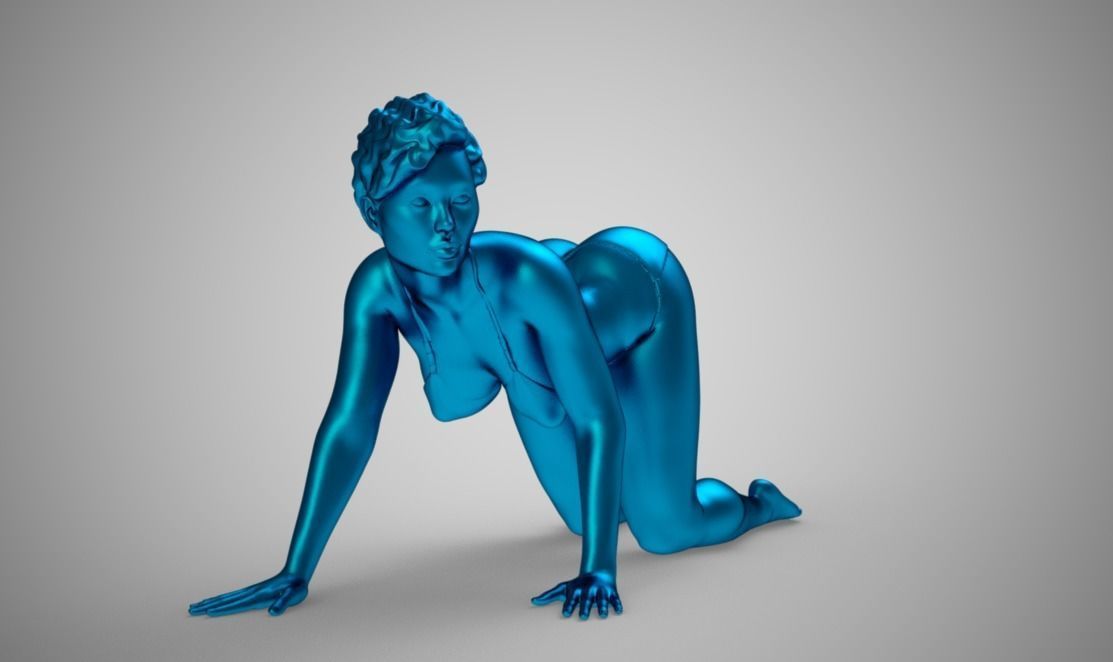 Woman Moveing on Hands and Knees 3D print model_7