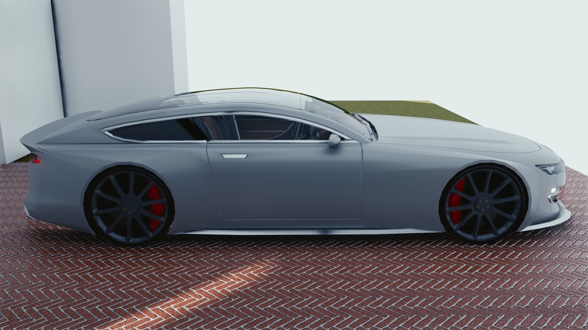 BLENDER EEVEE Brandless Sports GT coupe Low-poly 3D model_1