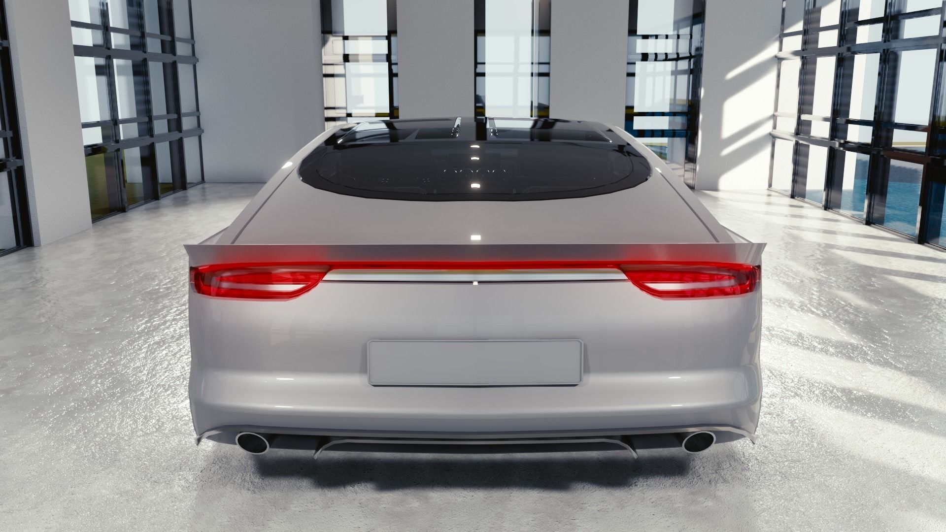 BLENDER EEVEE Brandless Sports GT coupe Low-poly 3D model_5