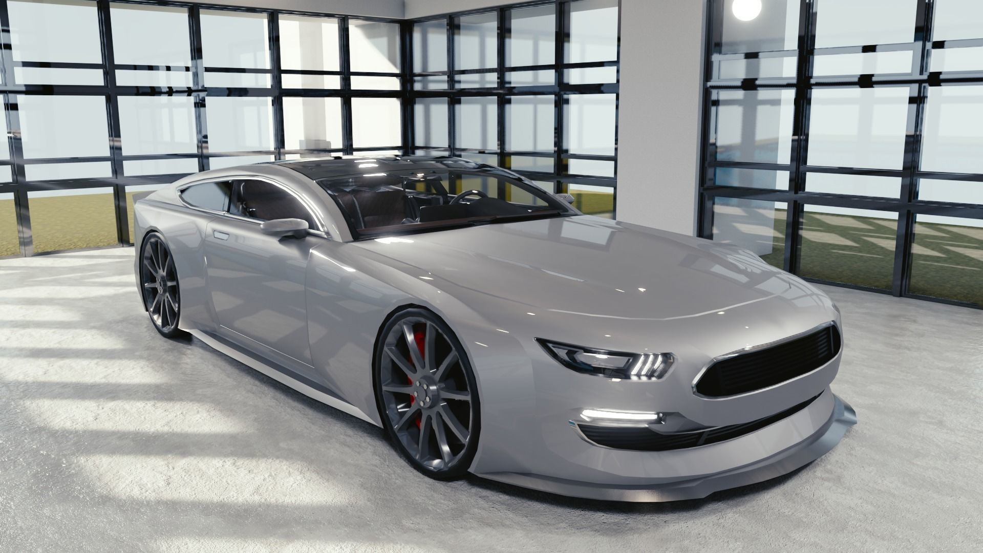 BLENDER EEVEE Brandless Sports GT coupe Low-poly 3D model_2