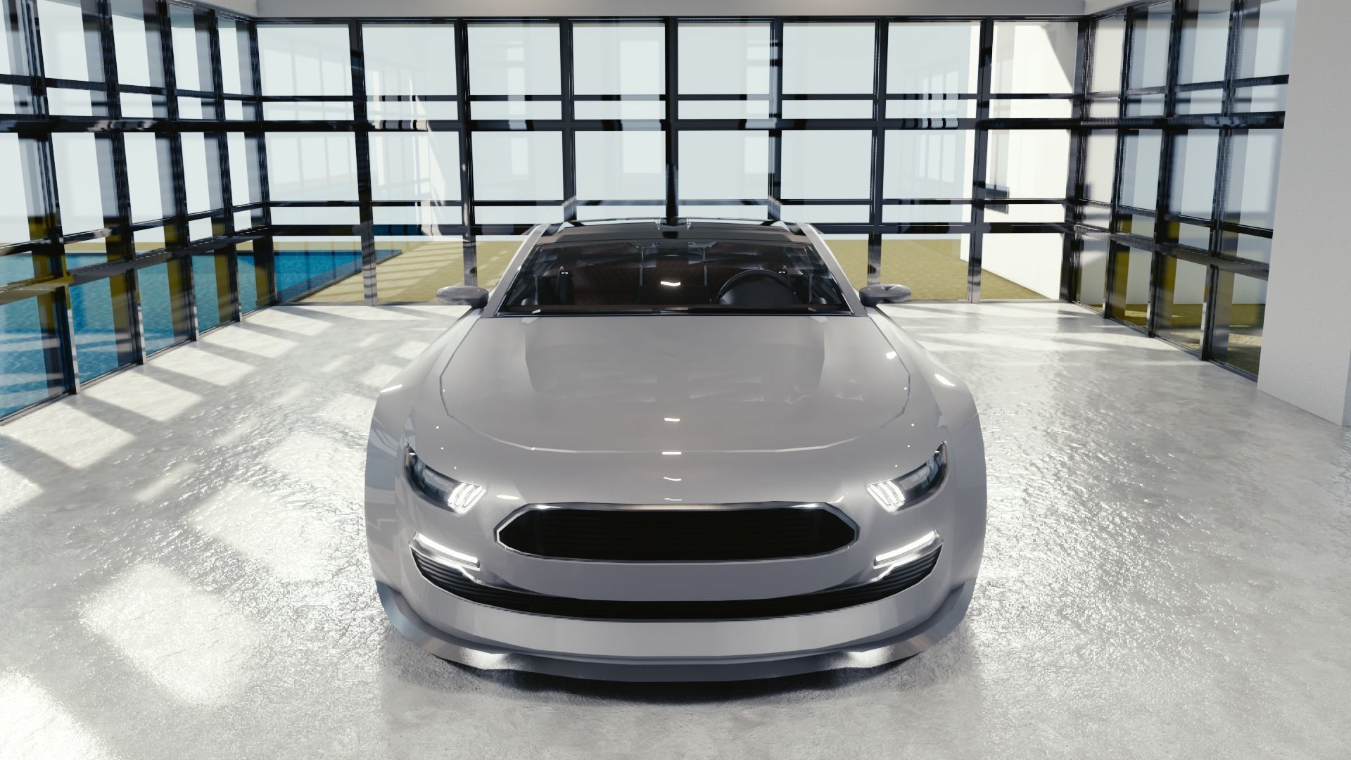 BLENDER EEVEE Brandless Sports GT coupe Low-poly 3D model_4