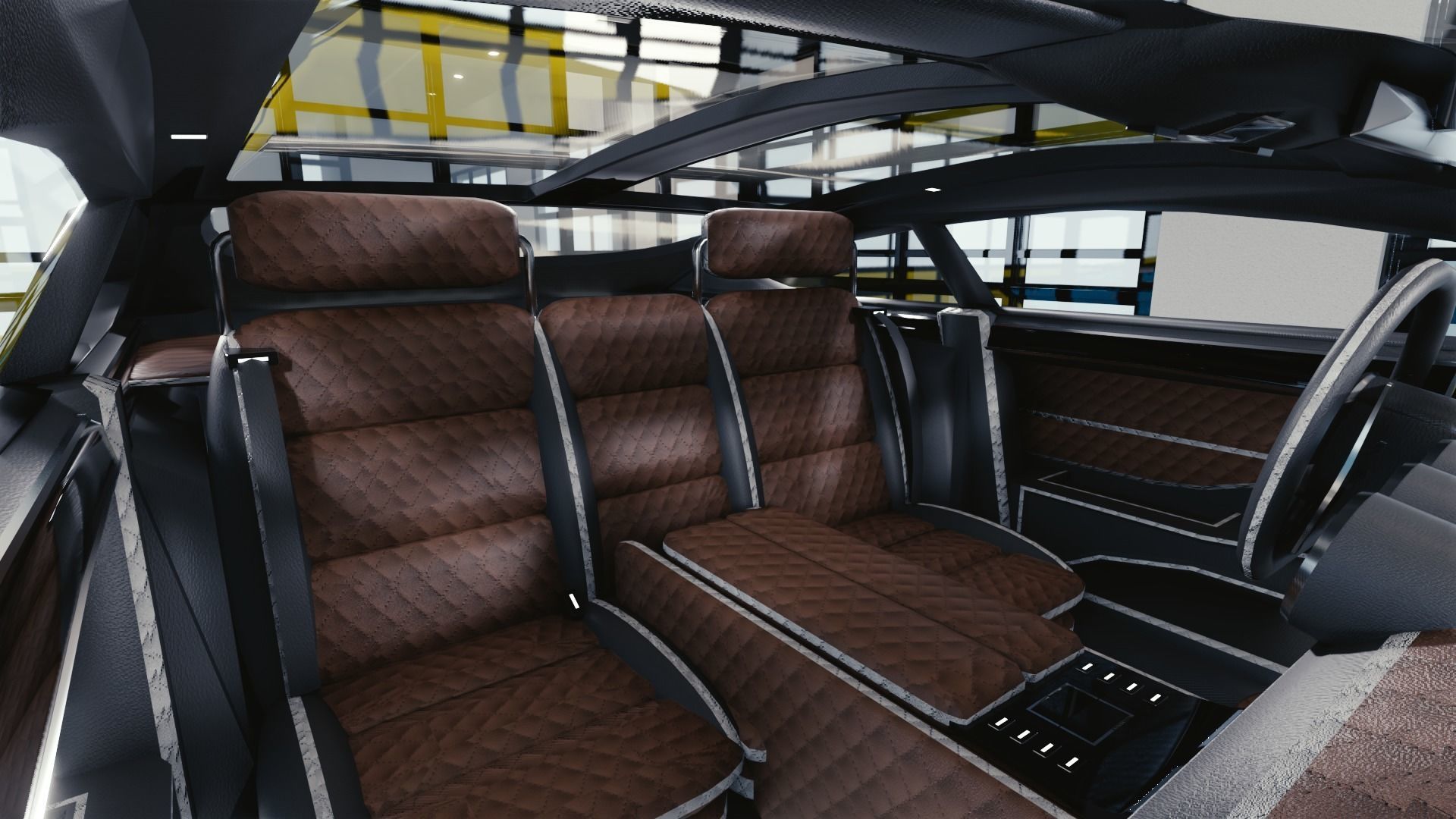 BLENDER EEVEE Brandless Sports GT coupe Low-poly 3D model_7