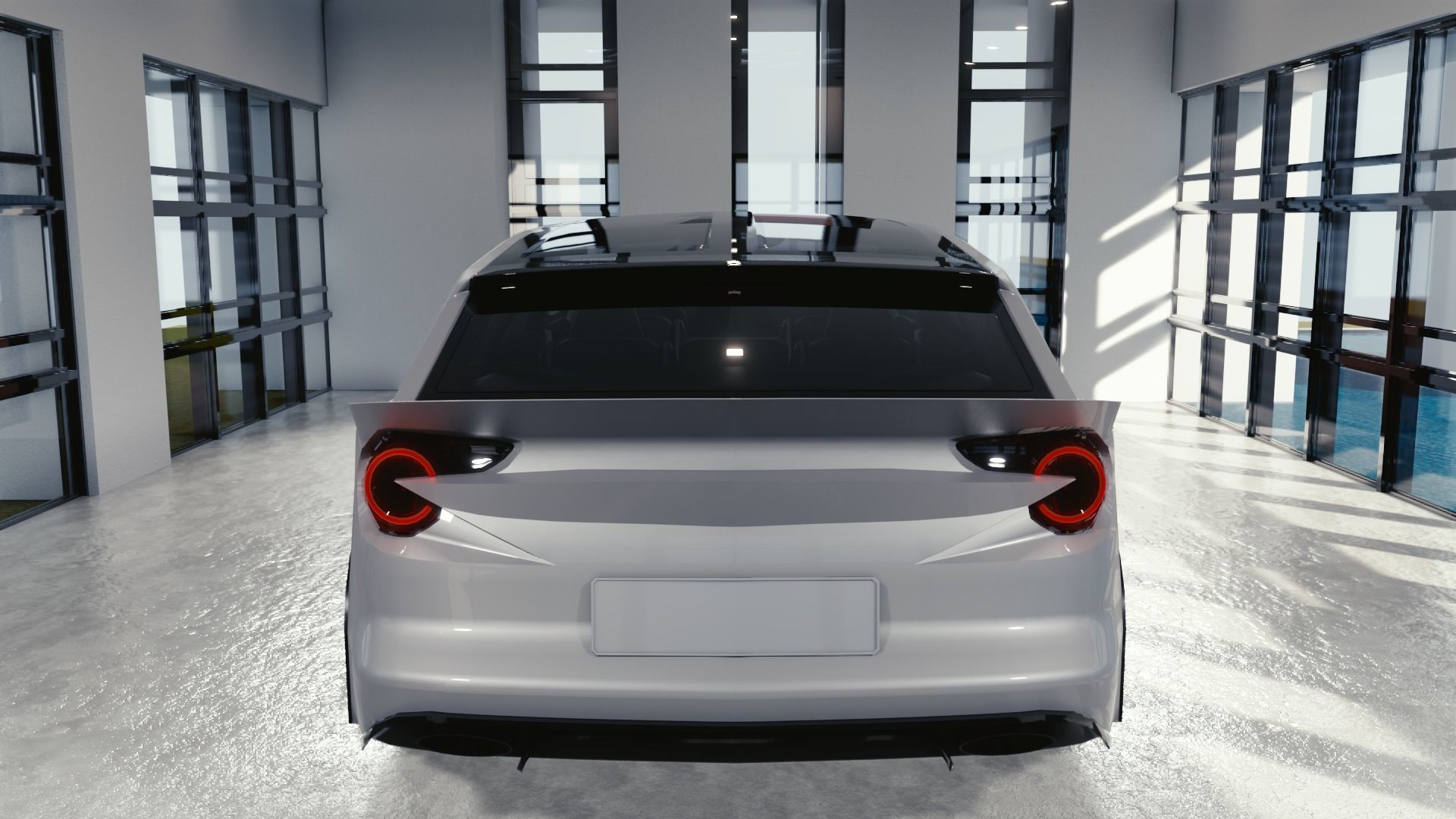 BLENDER EEVEE Brandless Mid Size 4 door suv Low-poly 3D model_5