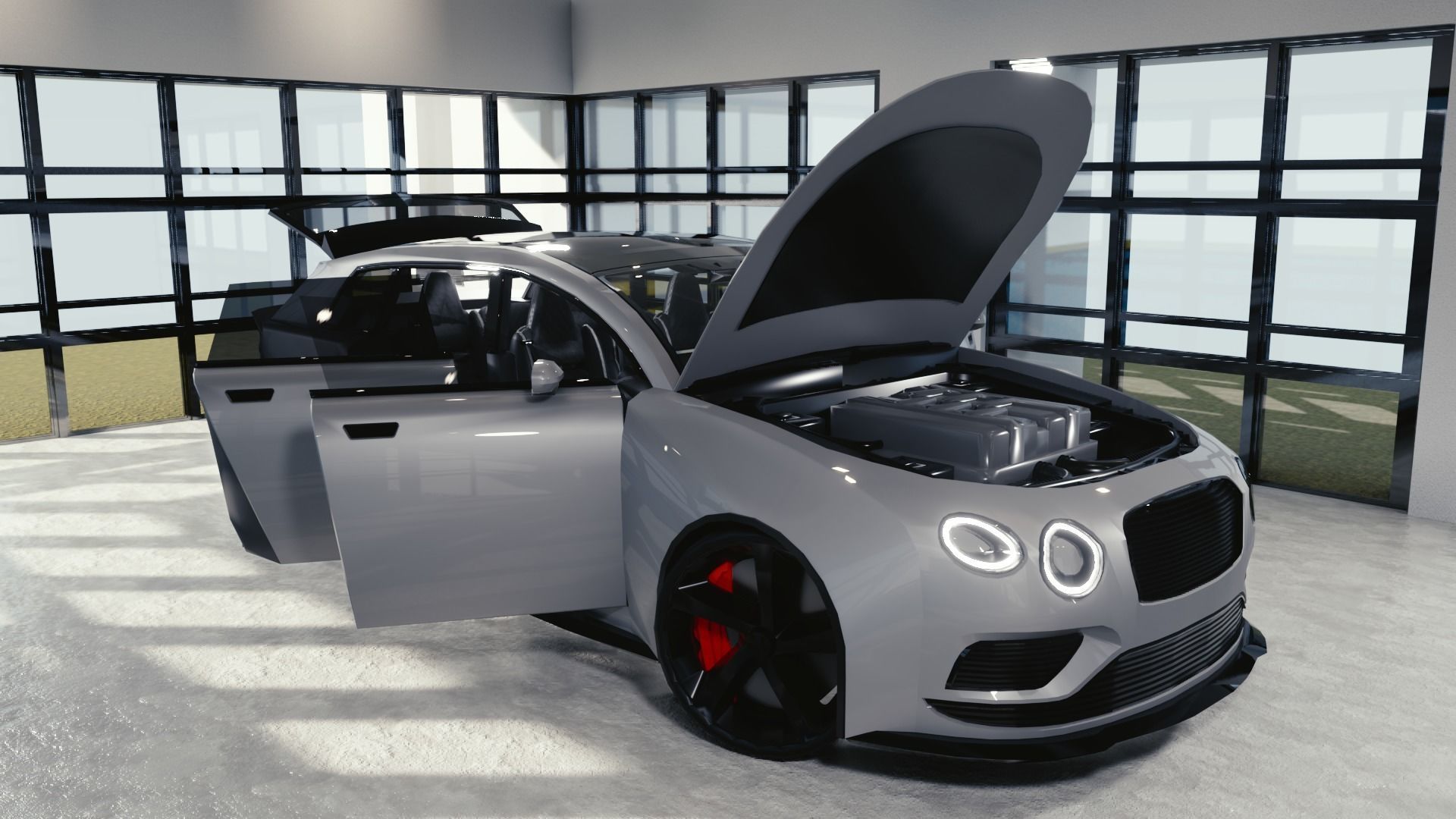 BLENDER EEVEE Brandless Mid Size 4 door suv Low-poly 3D model_10