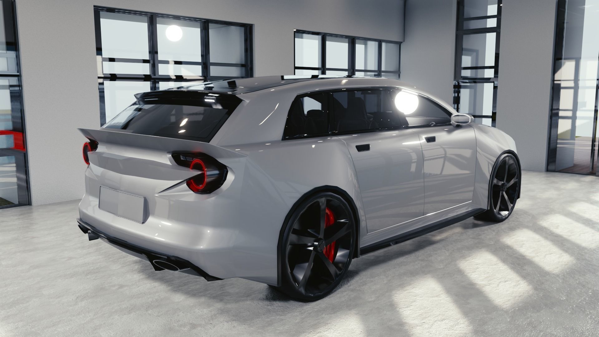 BLENDER EEVEE Brandless Mid Size 4 door suv Low-poly 3D model_3