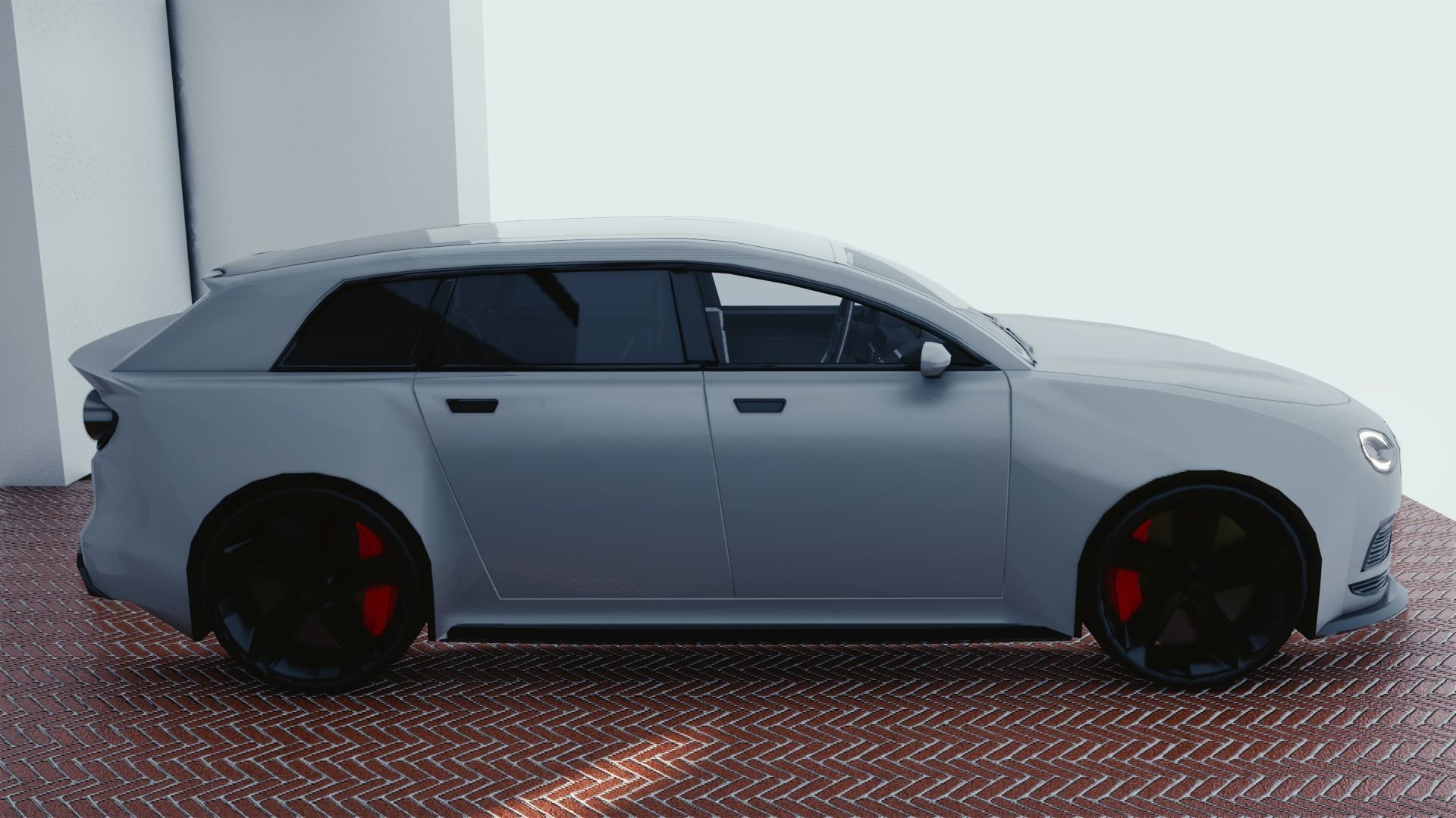 BLENDER EEVEE Brandless Mid Size 4 door suv Low-poly 3D model_1