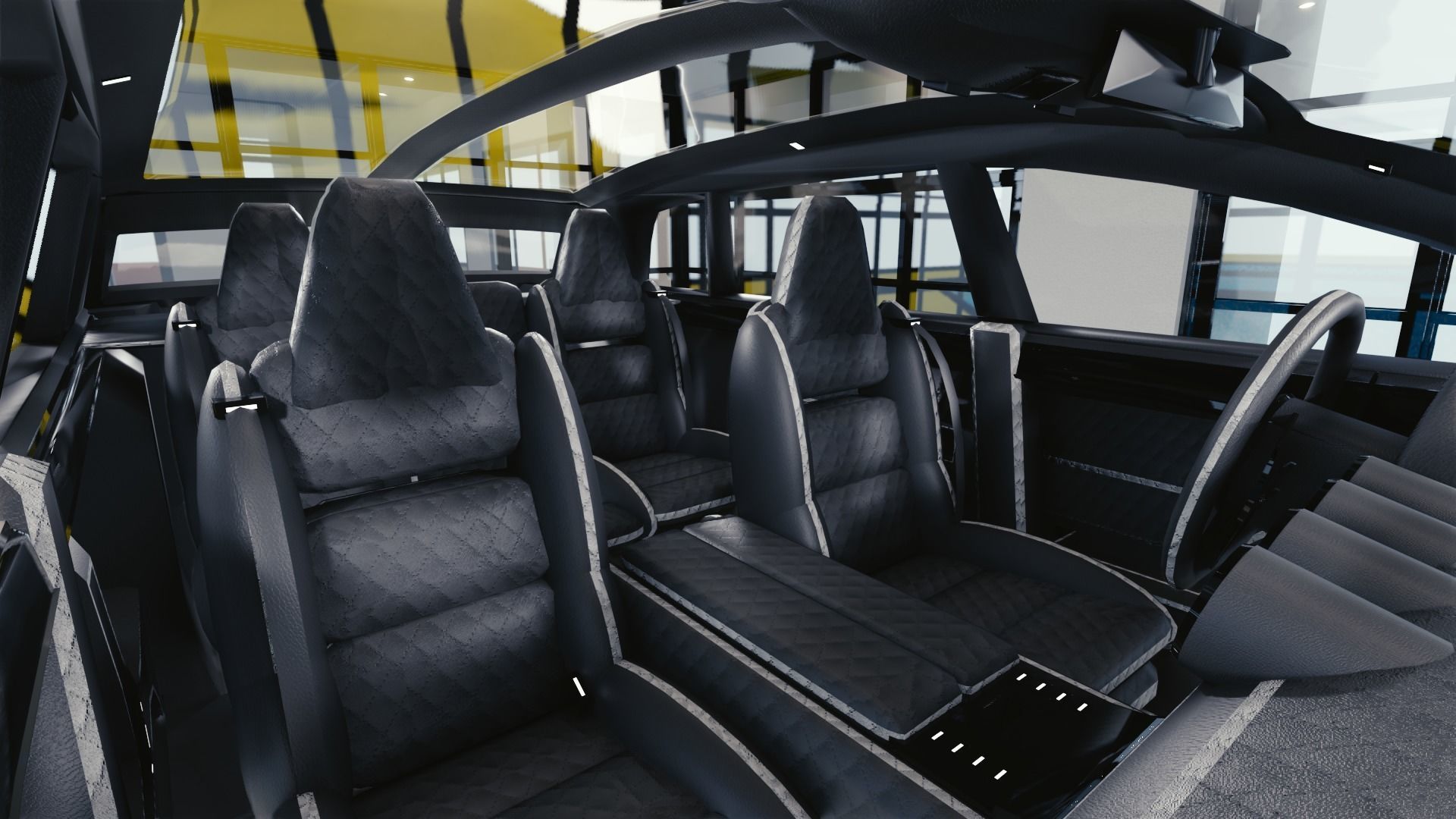 BLENDER EEVEE Brandless Mid Size 4 door suv Low-poly 3D model_7