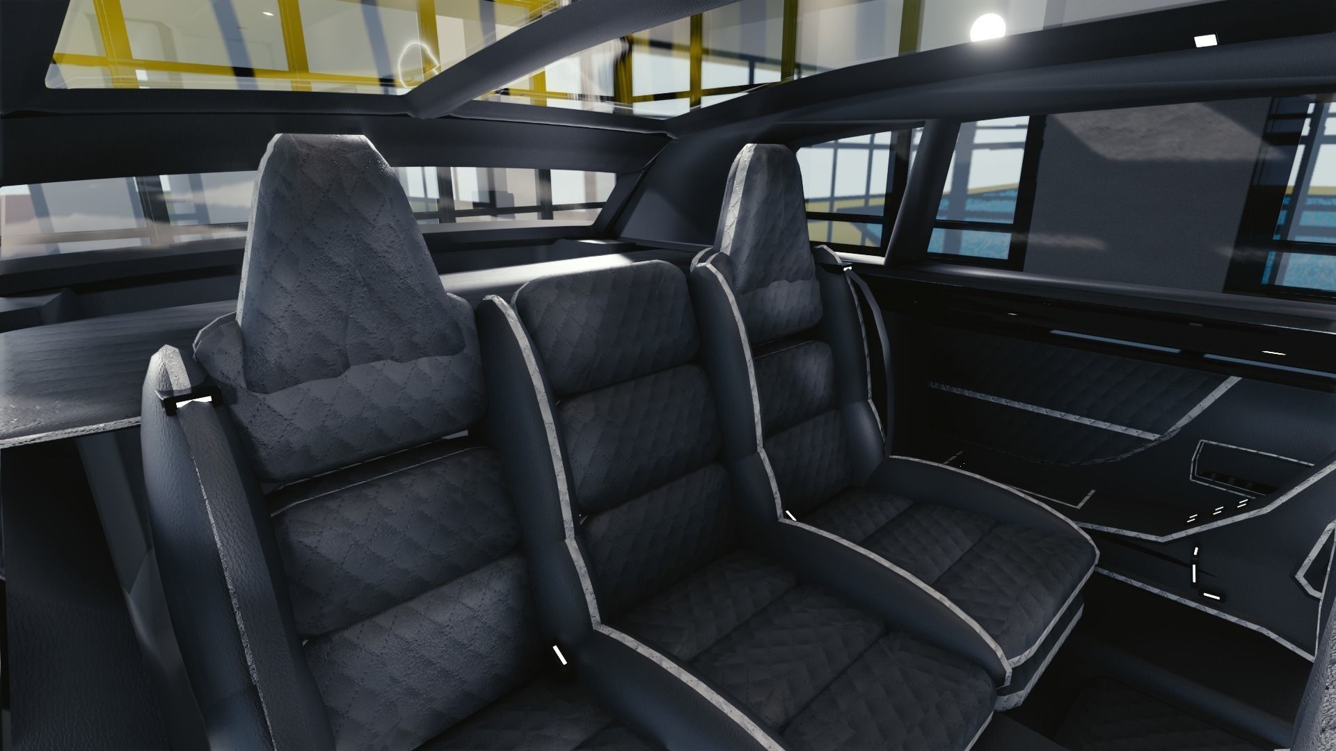 BLENDER EEVEE Brandless Mid Size 4 door suv Low-poly 3D model_8