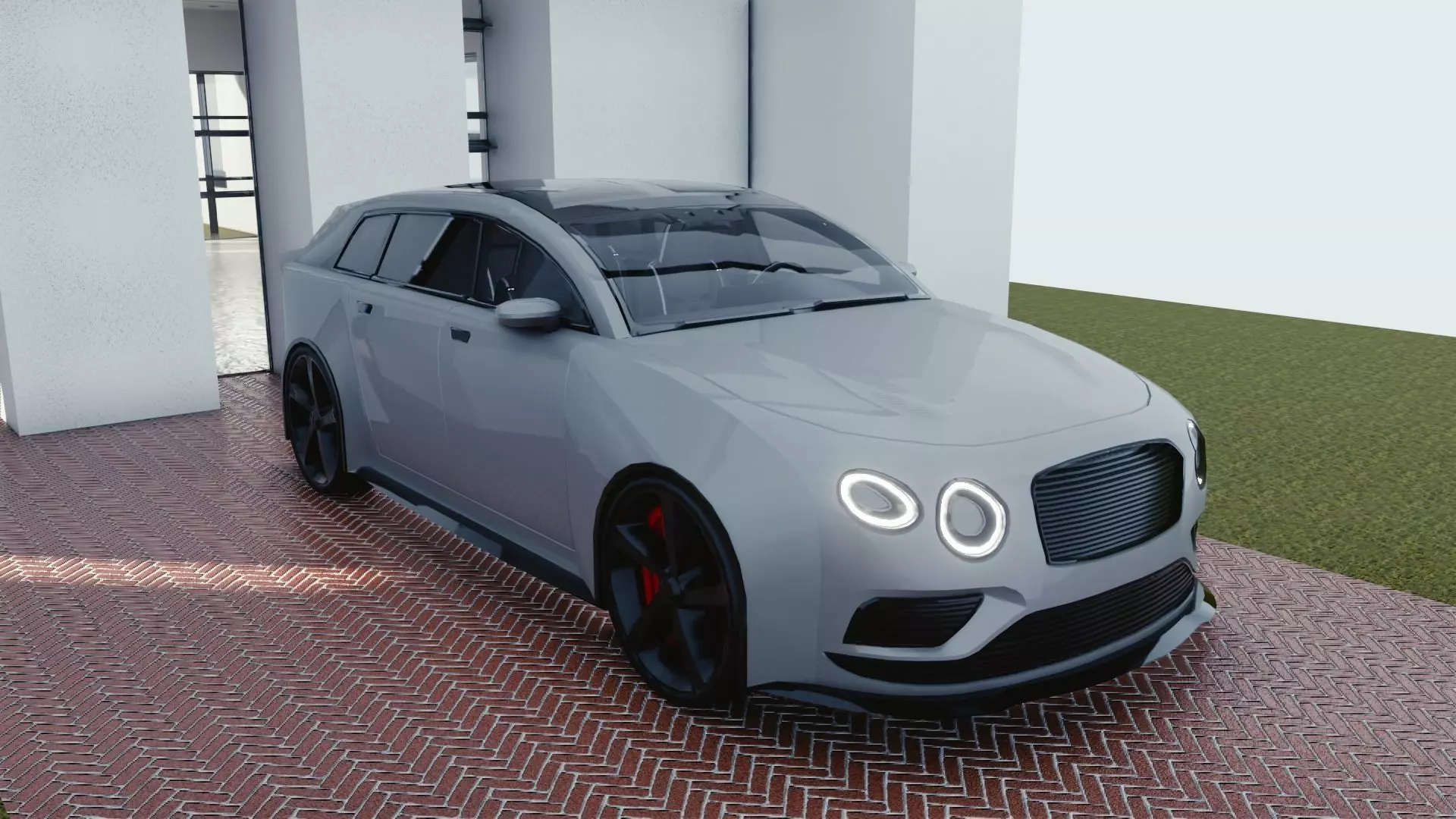 BLENDER EEVEE Brandless Mid Size 4 door suv Low-poly 3D model_0