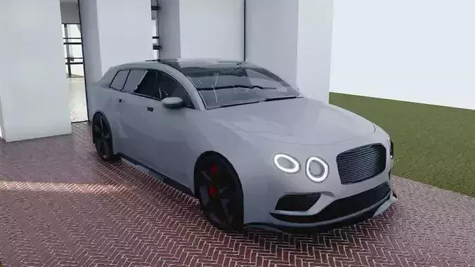 BLENDER EEVEE Brandless Mid Size 4 door suv Low-poly 3D model