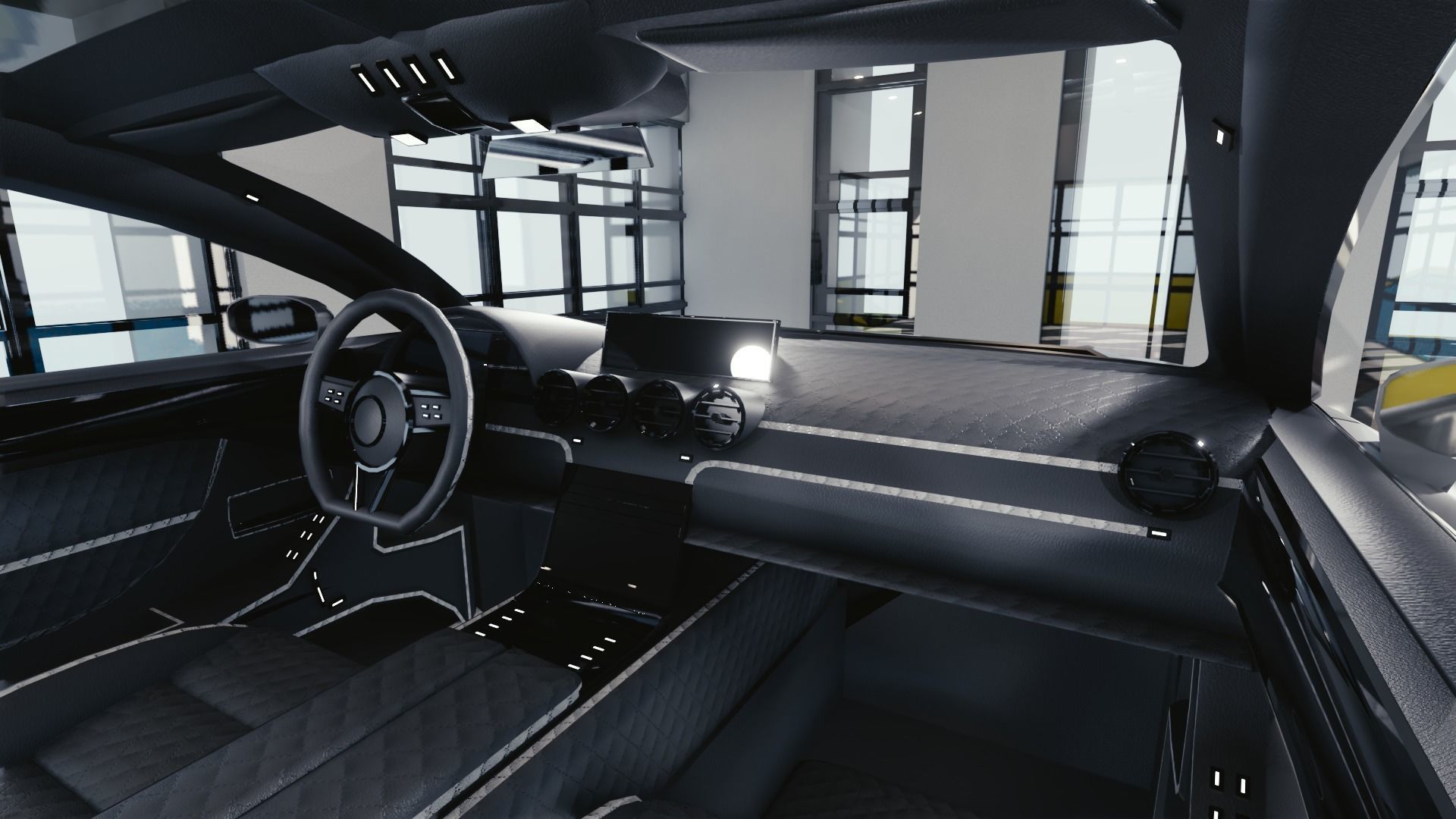 BLENDER EEVEE Brandless Mid Size 4 door suv Low-poly 3D model_6