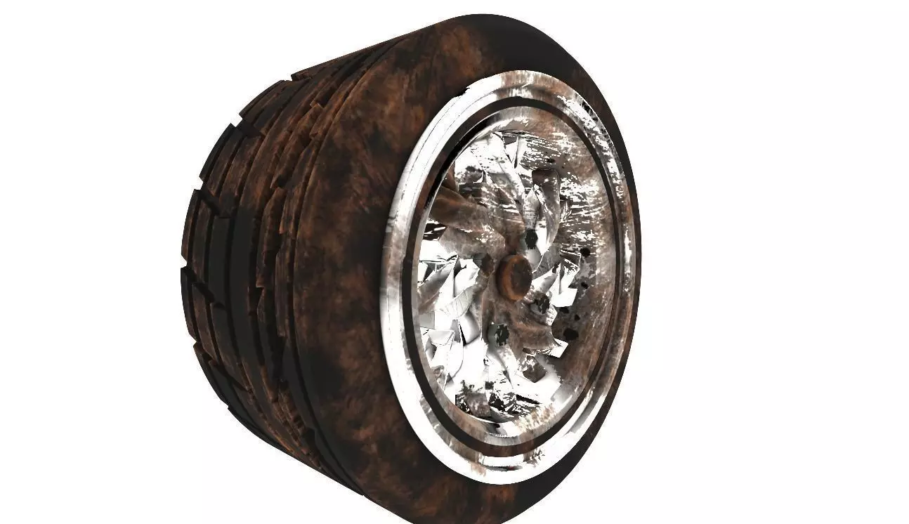 Used and dirty sports wheels Low-poly 3D model